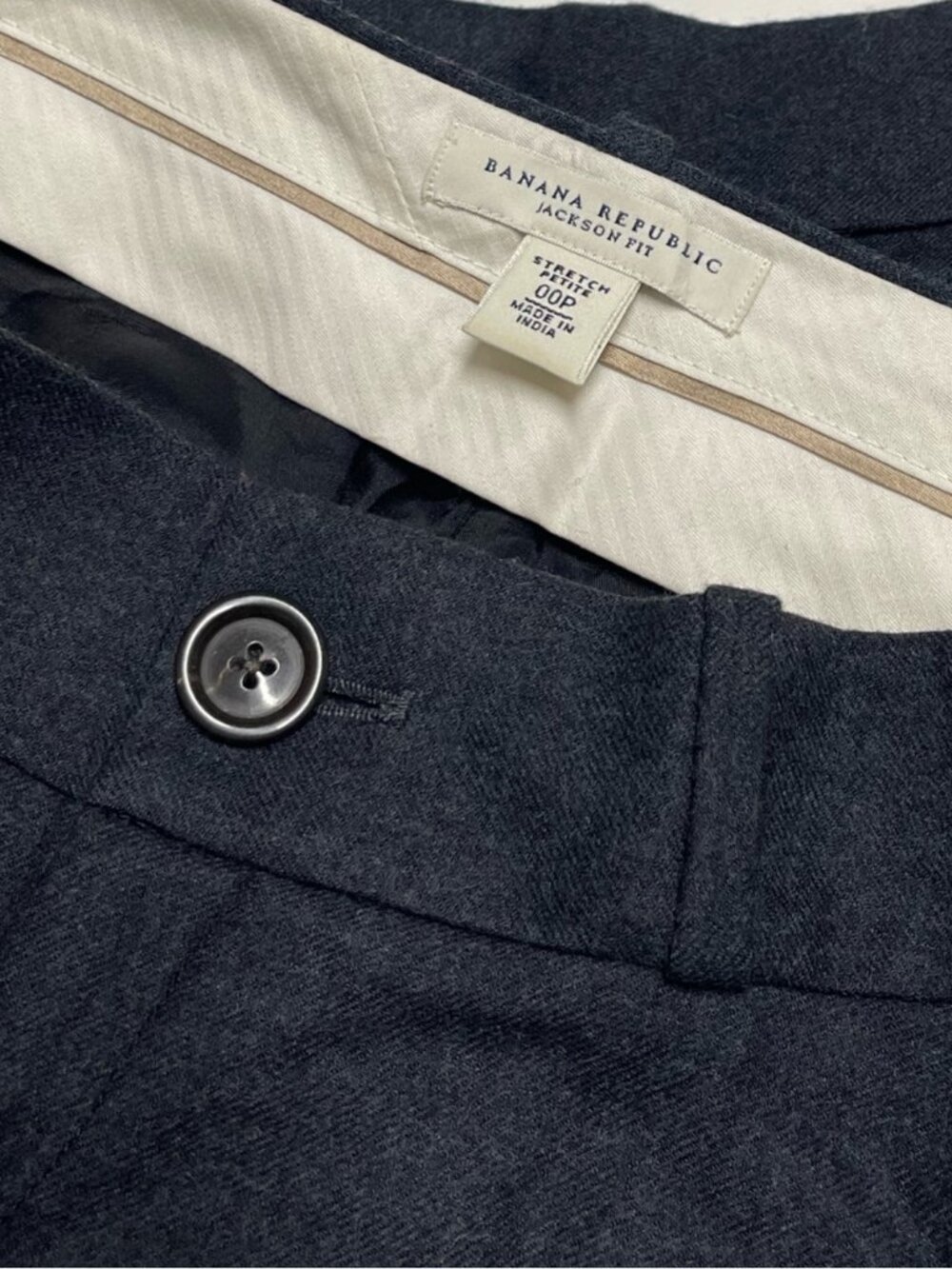 BANANA REPUBLIC Y2K Wool Jackson Fit Charcoal Grey Stretch Dress Pants - Picture 12 of 12